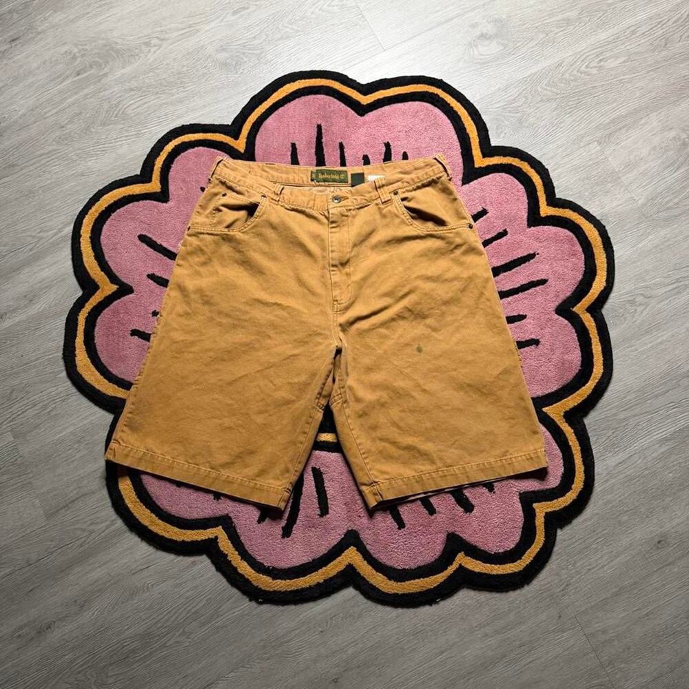 Vintage 90’s Timberland Canvas Utility Work Shorts Size 36 Tan